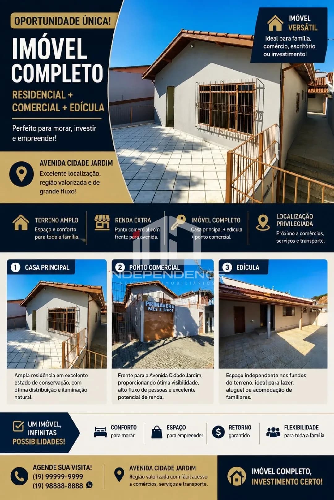 Casa com ponto comercial para venda